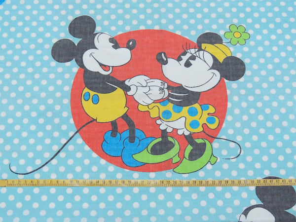 【ミッキー&フレンズ】水玉&ダンス柄・ヴィンテージ・ユーズドシーツ(ボックスタイプ)