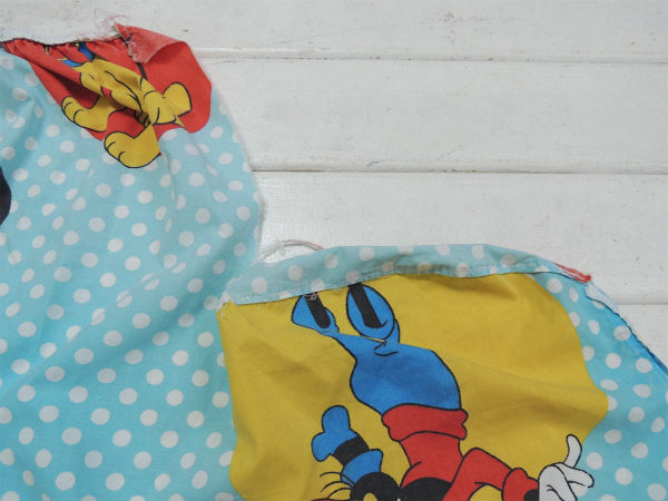 【ミッキー&フレンズ】水玉&ダンス柄・ヴィンテージ・ユーズドシーツ(ボックスタイプ)