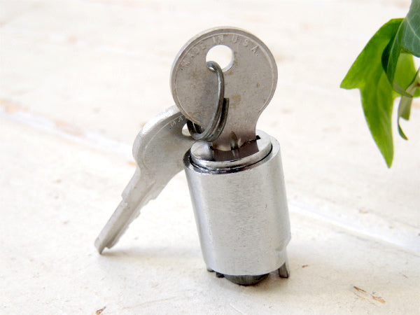 【YALE・USA・ロック】シリンダー錠・工業系CH-505・ビンテージ・アルミ製・key2本鍵付き