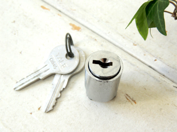 【YALE・USA・ロック】シリンダー錠・工業系CH-505・ビンテージ・アルミ製・key2本鍵付き