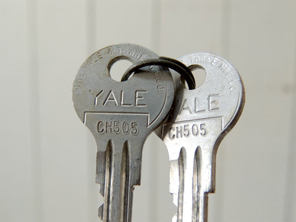 【YALE・USA・ロック】シリンダー錠・工業系CH-505・ビンテージ・アルミ製・key2本鍵付き