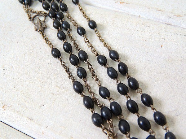 キリスト アンティーク・ビーズ・ロザリオ・十字架・聖品・イタリア ジュエリー