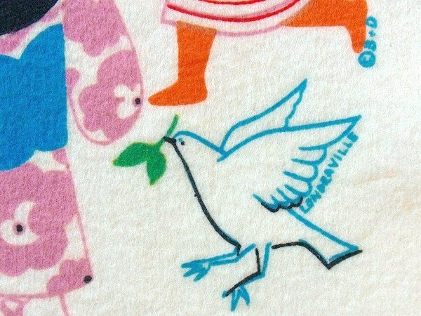 【Londraville】Peace・フェルト製・ヴィンテージ・タペストリー/壁飾り USA