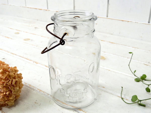Presto GLASS 1930's・アンティーク・ワイヤー式・ガラスジャー・ガラス瓶・花瓶