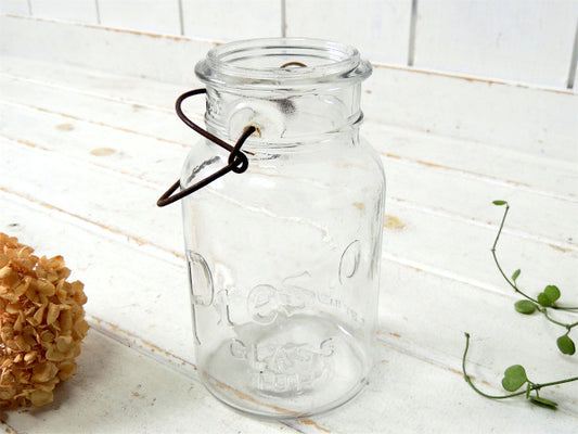 Presto GLASS 1930's・アンティーク・ワイヤー式・ガラスジャー・ガラス瓶・花瓶