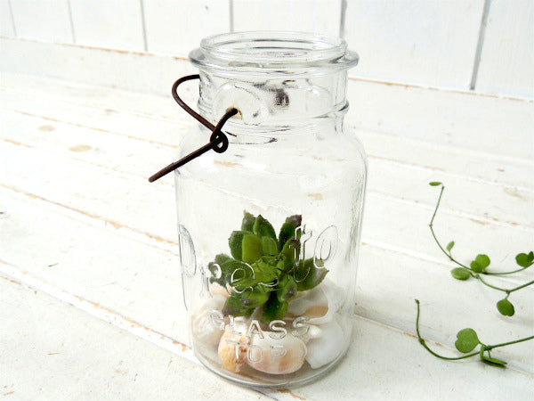 Presto GLASS 1930's・アンティーク・ワイヤー式・ガラスジャー・ガラス瓶・花瓶