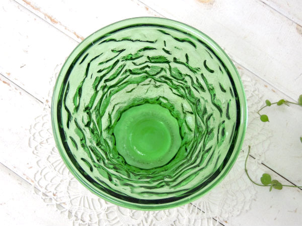 【USA・アボカドグリーン】レトロ・ガラス製・ヴィンテージ・フラワーベース・花瓶