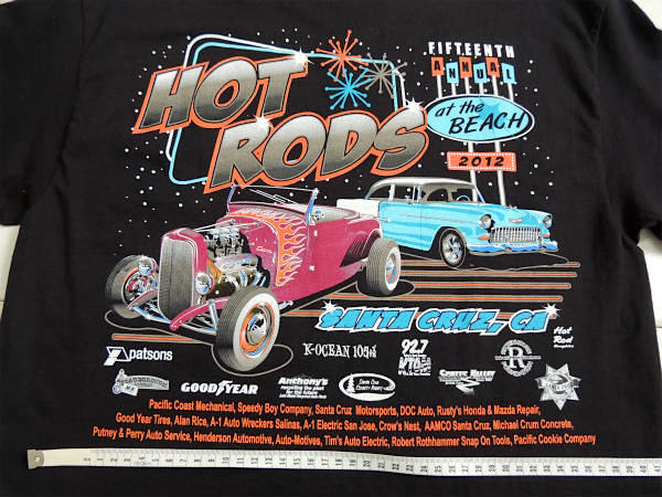 【CA/サンタクルーズ】15回記念・アメ車・ホットロッド・カーショー・Tシャツ(M)・カリフォルニア