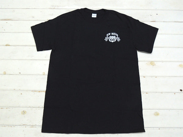 ルート66 USA セレクト・チェッカーフラッグ・Tシャツ・ブラック・Mサイズ ホットロッド