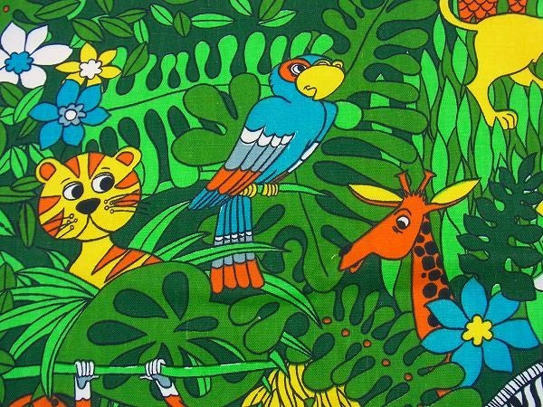 動物&ジャングル柄・デッドストック・ヴィンテージ・ファブリック/生地　USA