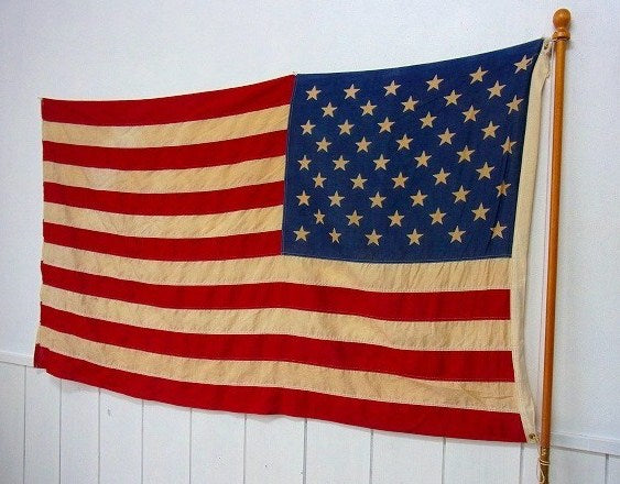 【Valley Forge Flag】木製ポール付き・大きなヴィンテージ・星条旗/アメリカンフラッグ