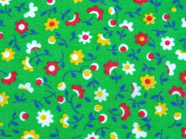 グリーン・小花柄・デッドストック・ヴィンテージ・ファブリック/生地　USA