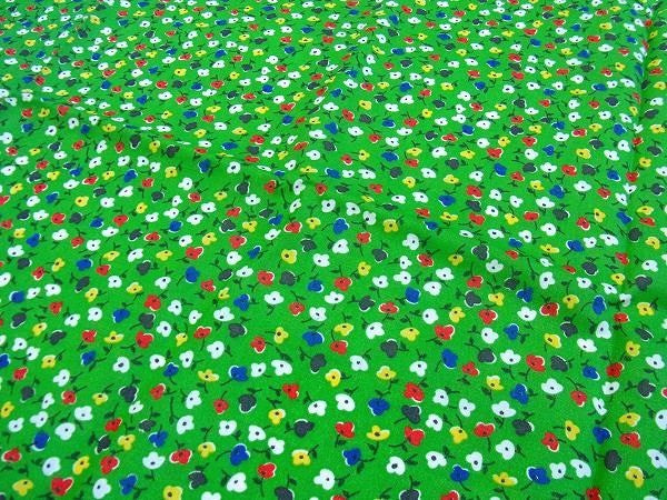 グリーン・小花柄・デッドストック・ヴィンテージ・ファブリック/生地　USA