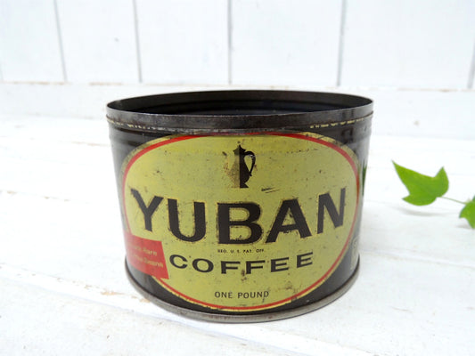 【YUBAN・COFFEE】ユーバン・ティン製・ヴィンテージ・コーヒー缶/ブリキ缶