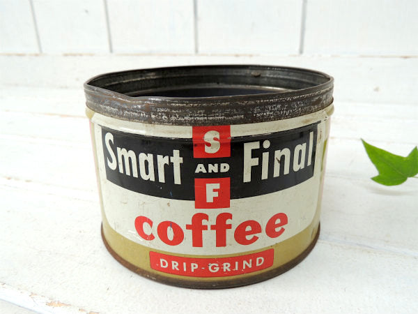 【Smart&Final】ティン製・ヴィンテージ・コーヒー缶/ブリキ缶/ガーデニング