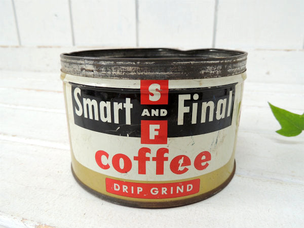 【Smart&Final】ティン製・ヴィンテージ・コーヒー缶/ブリキ缶/ガーデニング