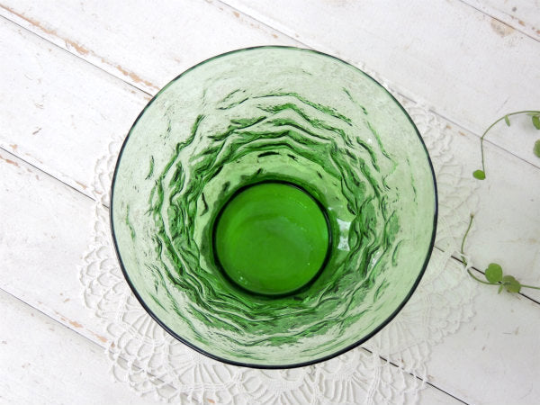 ミッドセンチュリー アボカドグリーン・USA ガラス・ヴィンテージ・フラワーベース・花瓶