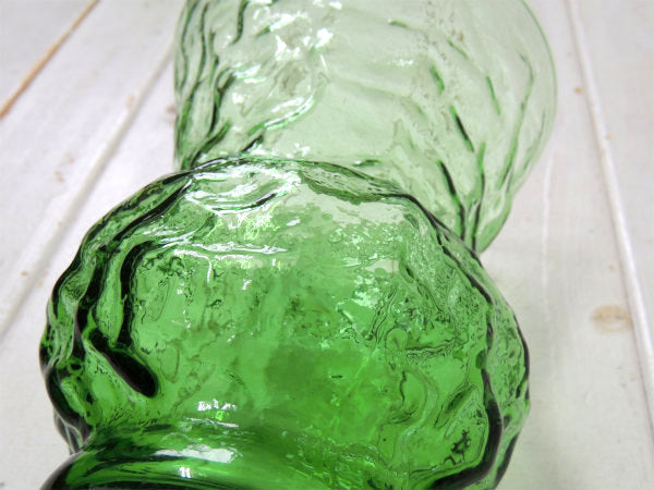 ミッドセンチュリー アボカドグリーン・USA ガラス・ヴィンテージ・フラワーベース・花瓶