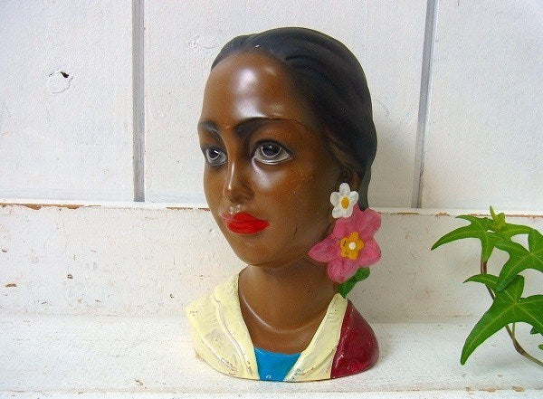 ヴィンテージ・フラヘッド 美女・フラバスト・バストヘッド・JAPAN・里帰り品・人形・陶器