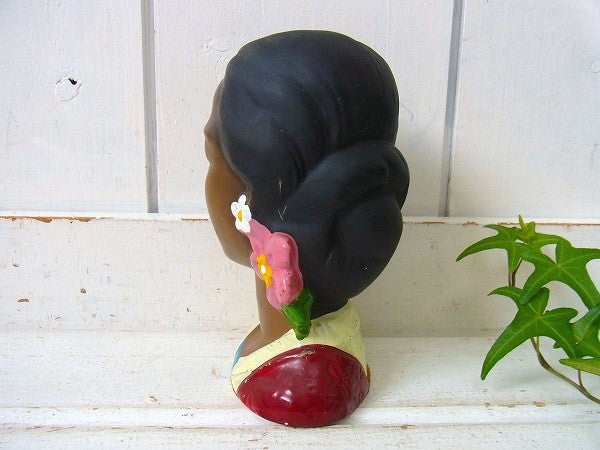 ヴィンテージ・フラヘッド 美女・フラバスト・バストヘッド・JAPAN・里帰り品・人形・陶器