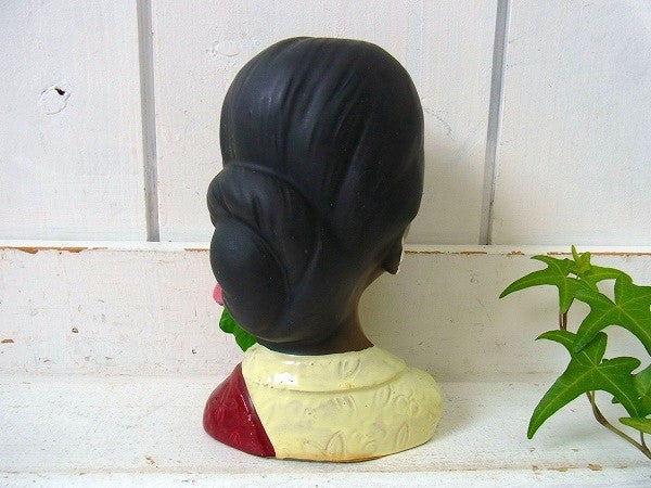 ヴィンテージ・フラヘッド 美女・フラバスト・バストヘッド・JAPAN・里帰り品・人形・陶器