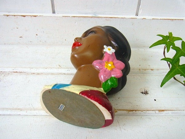 ヴィンテージ・フラヘッド 美女・フラバスト・バストヘッド・JAPAN・里帰り品・人形・陶器