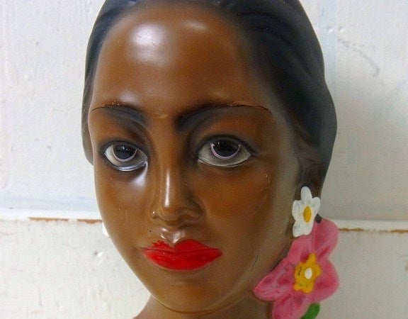 ヴィンテージ・フラヘッド 美女・フラバスト・バストヘッド・JAPAN・里帰り品・人形・陶器