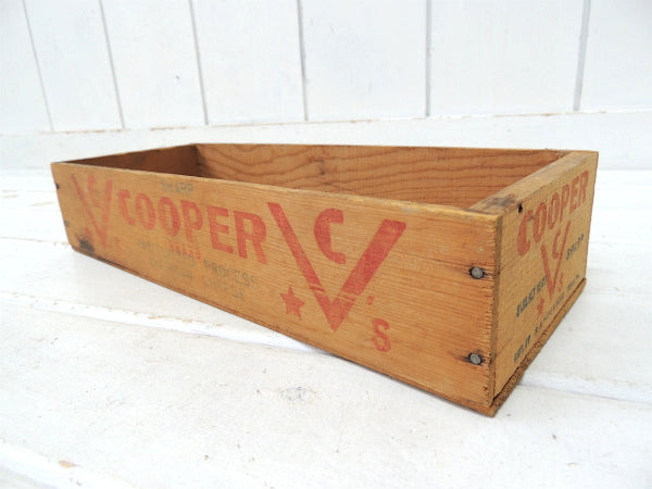 【COOPER BRAND】4面ロゴ入り・アンティーク・チーズボックス/木箱/ウッドボックス