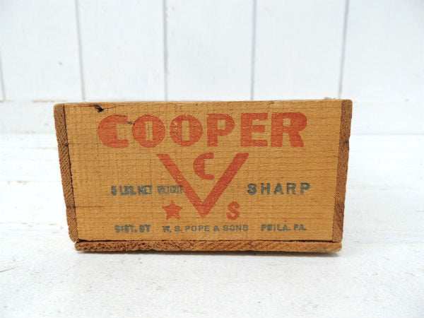 【COOPER BRAND】4面ロゴ入り・アンティーク・チーズボックス/木箱/ウッドボックス