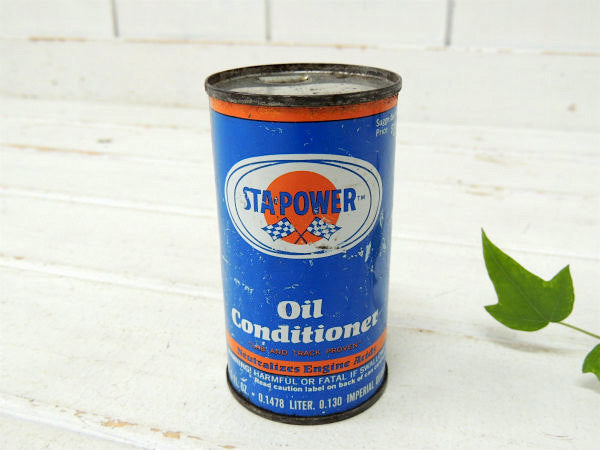 STA-POWER インダストリアル ヴィンテージ オイル缶 チェッカーフラッグ  USA アメ車 ガレージ雑貨