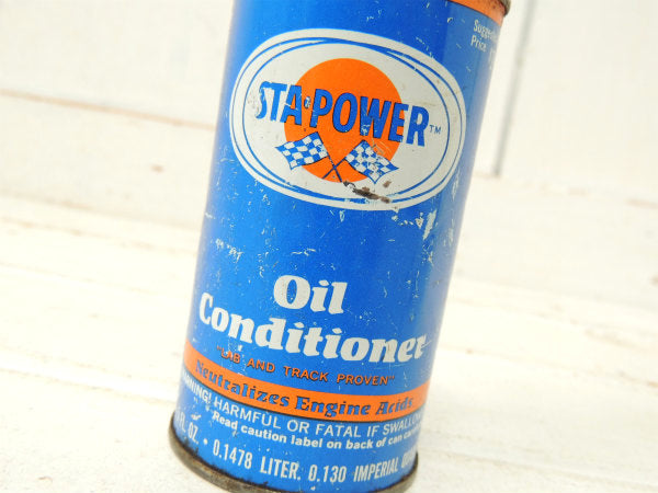 STA-POWER インダストリアル ヴィンテージ オイル缶 チェッカーフラッグ  USA アメ車 ガレージ雑貨