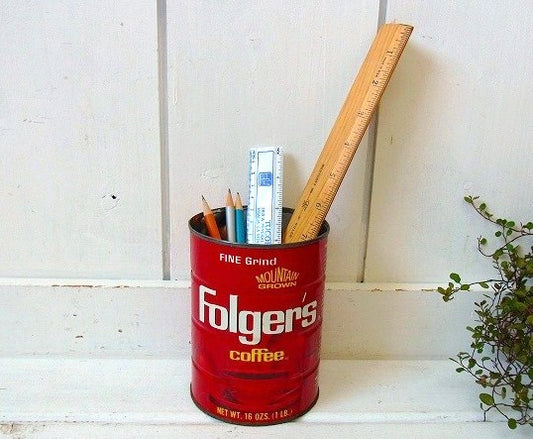 【Folgers】フォルジャーズ・ブリキ製・ヴィンテージ・コーヒー缶 USA