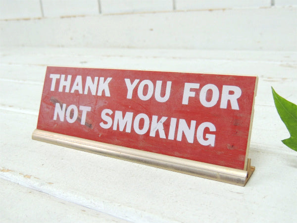 【Not Smoking】禁煙・赤色のヴィンテージ・卓上サイン USA