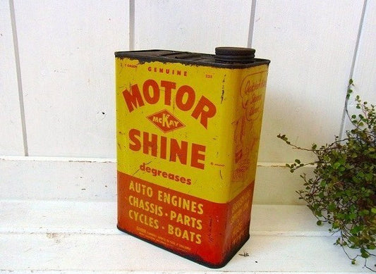 【MOTOR　SHINE】1ガロン・ヴィンテージ・ティン缶/ホットロッド　USA