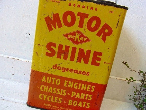 【MOTOR　SHINE】1ガロン・ヴィンテージ・ティン缶/ホットロッド　USA