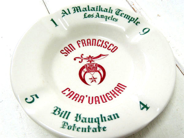 【1954’s・フリーメイソン】セラミック製・ヴィンテージ・アドバタイジング・灰皿・陶器