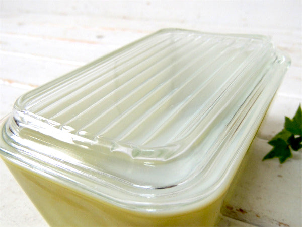 【PYREX】パイレックス・グリーン・ヴィンテージ・レフケース・レフリジレーター・保存容器(M)