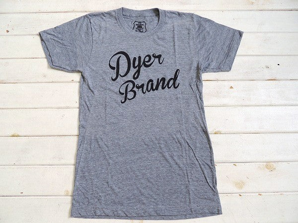 【DYER BRAND】ダイアーブランド・筆記体ロゴ・Tシャツ&ステッカー1枚付き/S/グレー