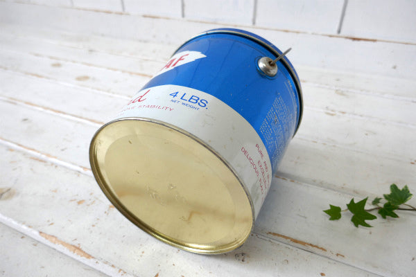 SWIFT'S Silverleaf ハンドル&フタ付き ブルー ヴィンテージ ラード缶 ティン缶
