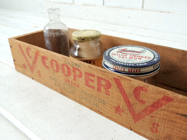 【COOPER BRAND】4面ロゴ入り・アンティーク・チーズボックス/木箱/ウッドボックス