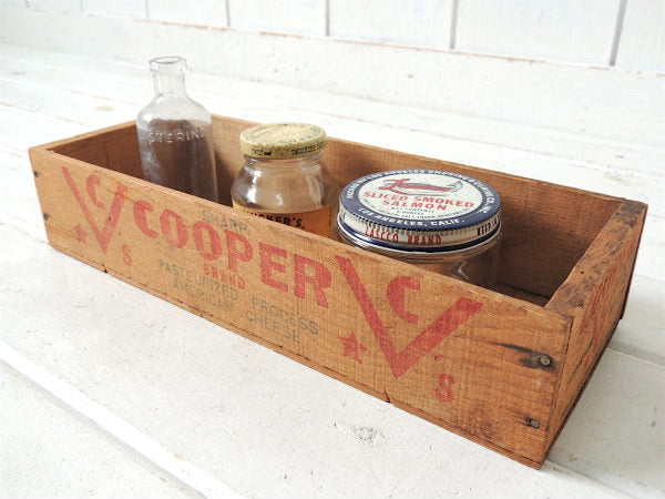 【COOPER BRAND】4面ロゴ入り・アンティーク・チーズボックス/木箱/ウッドボックス