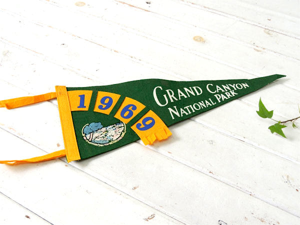 グランドキャニオン 1969's・アリゾナ・国立公園・ヴィンテージ・ペナント インテリア 旗