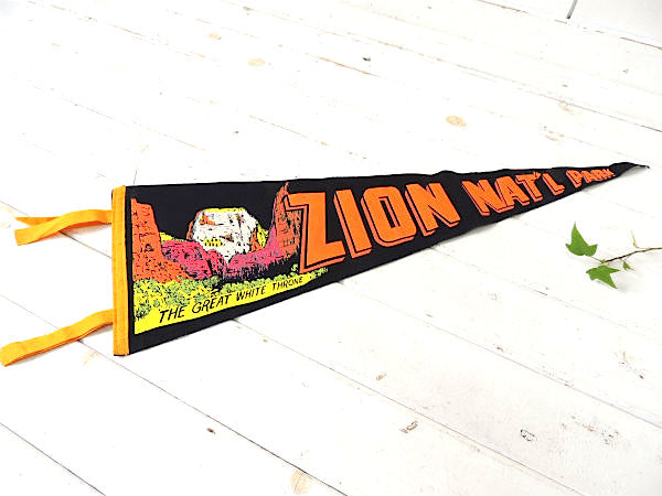 【1960's~ザイオン国立公園・ユタ州】ヴィンテージ・ペナント・旗 ・フラッグ・USA