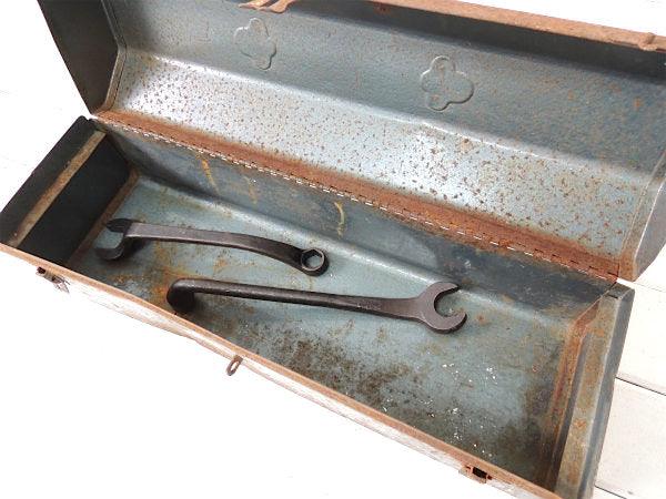 【クラフトマン】ガンメタリック色・メタル製・ヴィンテージ・ツールボックス/工具箱