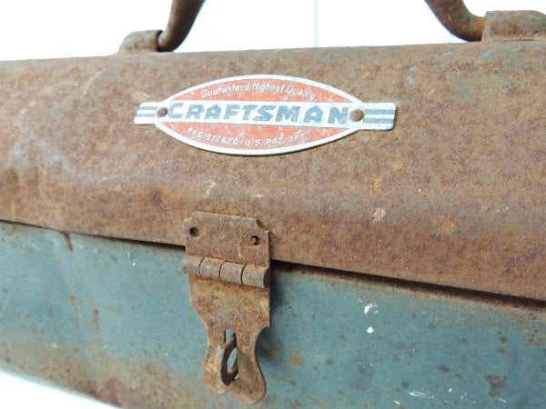 【クラフトマン】ガンメタリック色・メタル製・ヴィンテージ・ツールボックス/工具箱