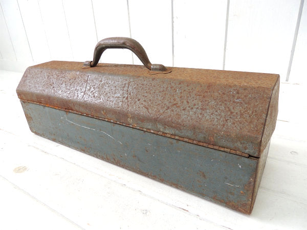 【クラフトマン】ガンメタリック色・メタル製・ヴィンテージ・ツールボックス/工具箱