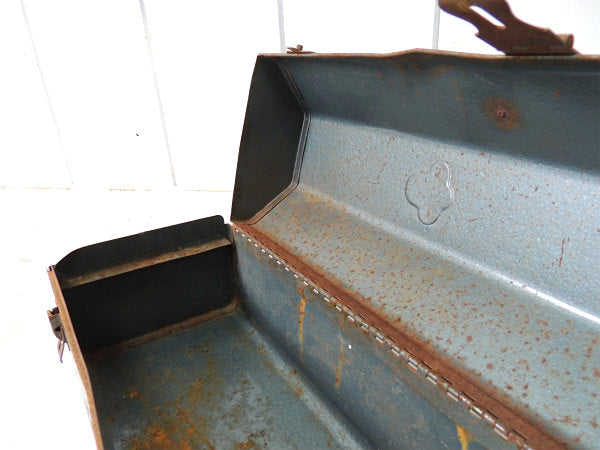 【クラフトマン】ガンメタリック色・メタル製・ヴィンテージ・ツールボックス/工具箱