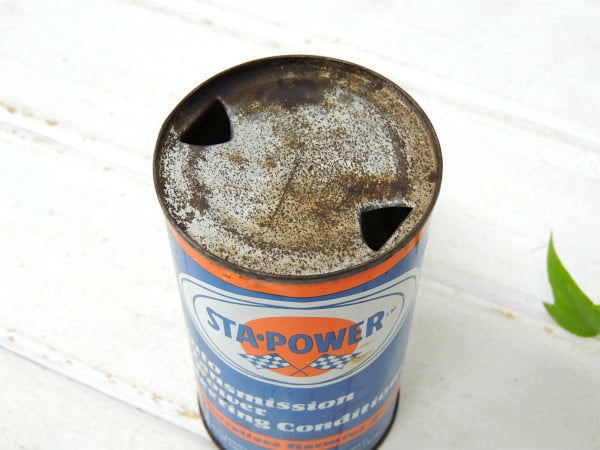 【STA・POWER・Auto】コンディショナー・ヴィンテージ缶・チェッカーフラッグ柄