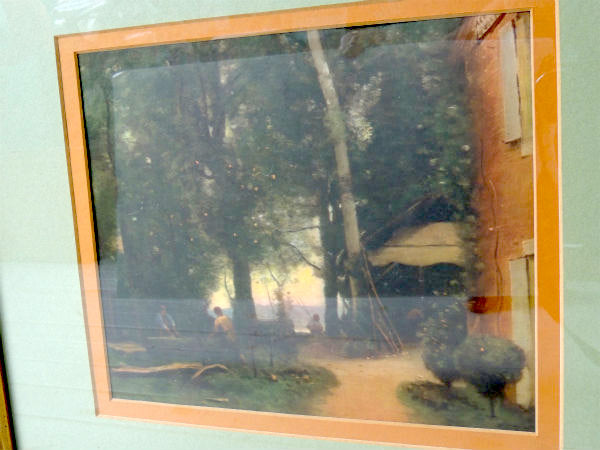 ゴールド×アイボリー・額縁　USA・風景画・木製フレーム・ヴィンテージ・アートフレーム