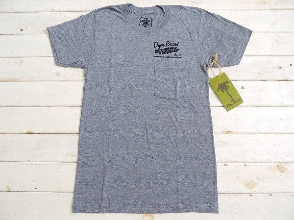 【DYER BRAND】ダイアーブランド・Crank・ポケットTシャツ&ステッカー/S/グレー